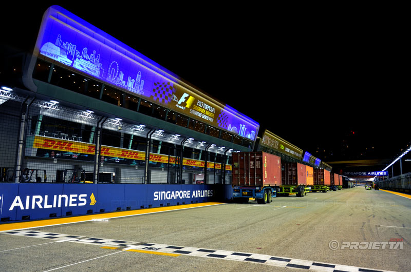 Singapore, Gran premio di formula 1, scenografia di proiezioni