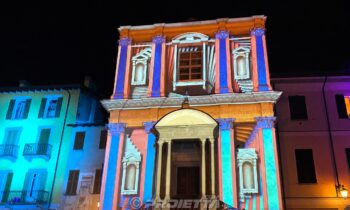 Arona video mapping in piazza
