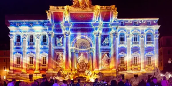 Fontana di Trevi, video mapping per gli internazioni di Tennis BNL