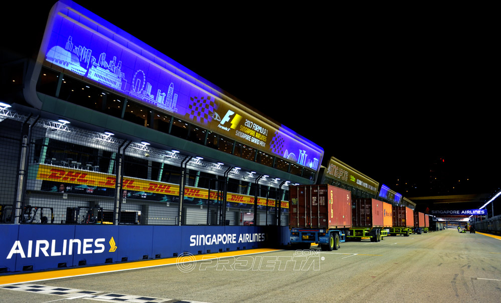 Singapore, Gran premio di formula 1, scenografia di proiezioni