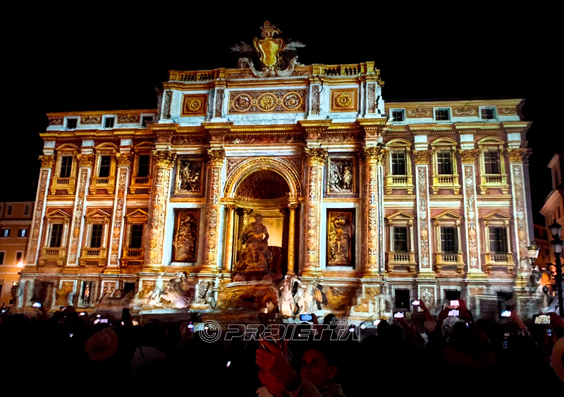 Fontana di Trevi, video mapping per gli internazioni di Tennis BNL