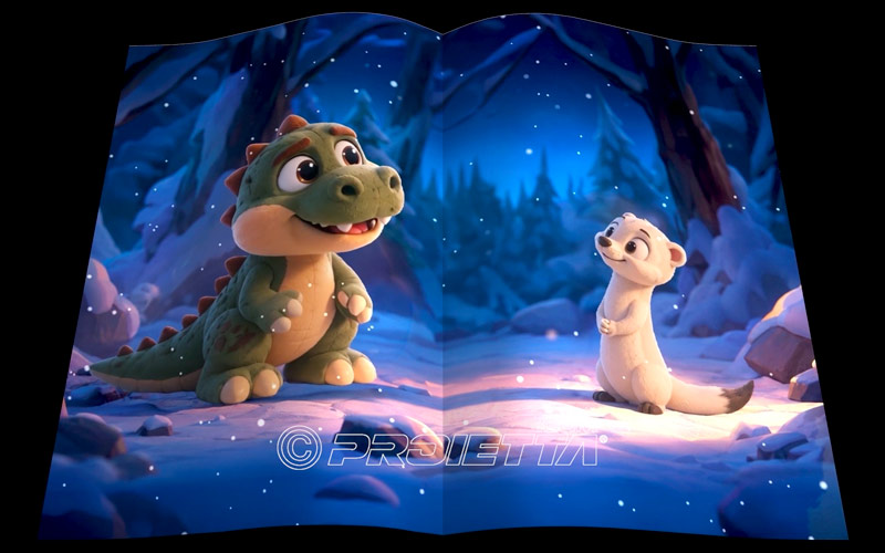 Libro proiettato con storia di Natale Libro magico a proiezione